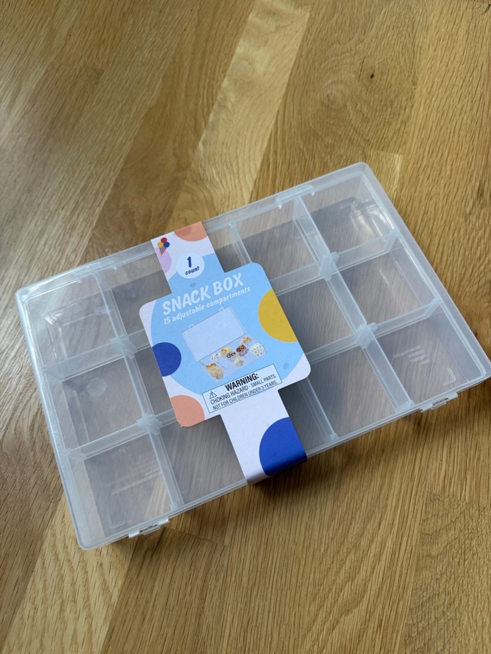 Clear Plastic Snack Box with 15 Adjustable Compartments